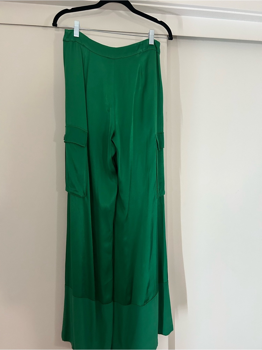 Anthropologie/Corey Lynn Calter Emerald Green Wide-Leg silky pants M - Picture 3 of 9